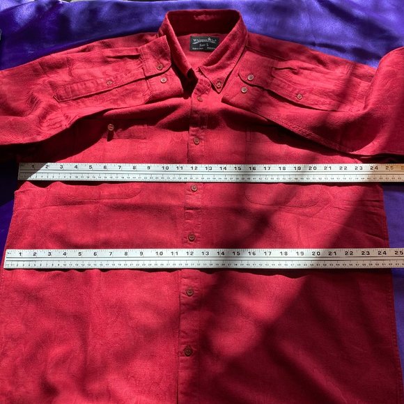 NWOT📌Whipper In Red Long Button Down Collar Shirt - Picture 9 of 16